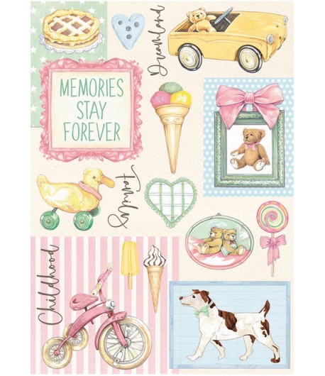 PAPIER DE RIZ A4 DAYDREAM - ACCESSORIES 21X29.7 - DFSA4681 - STAMPERIA