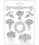 MOULE PVC FLEXIBLE PROVENCE - GARLANDS AND BOUQUETS 21 X 29.7 CM - K3PTA4527