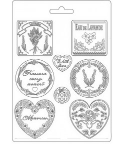 MOULE PVC FLEXIBLE PROVENCE - PLATES AND HEARTS 21 X 29.7 CM - K3PTA4528