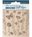 FORMES CARTON DECORATIVE CHIPS FLOWERS AND BUTTERFLIES 14X14CM - SCB119
