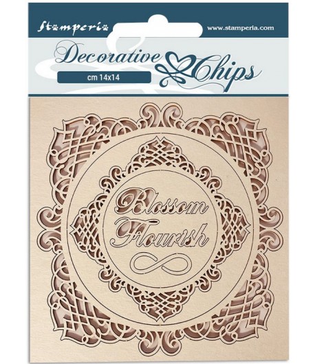 FORMES CARTON DECORATIVE CHIPS CADRES 14X14CM - SCB120