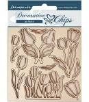 FORMES CARTON DECORATIVE CHIPS FLEURS 14X14CM - SCB122