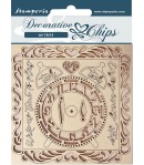 FORMES CARTON DECORATIVE CHIPS HORLOGE 14X14CM - SCB125