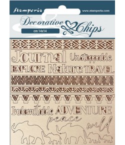 FORMES CARTON DECORATIVE CHIPS AVENTURE 14X14CM - SCB129