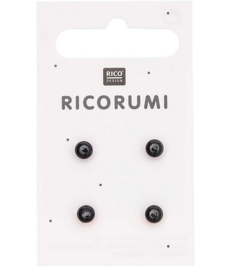 4 BOUTONS A QUEUE NOIR 5MM