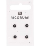 4 BOUTONS A QUEUE NOIR 5MM