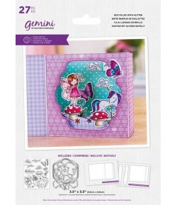 TAMPONS ET DIES BOX FILLED WITH GLITTER - GEMINI BY CRAFTER'S COMPANION
