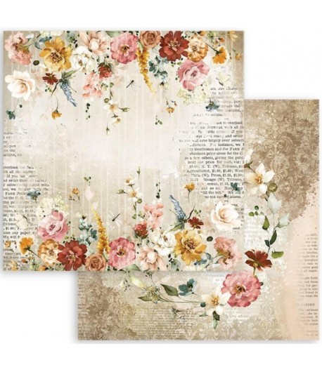 PAPIER ROMANTIC GARDEN OF PROMISES FLOWERS 30X30CM - SBB870 - STAMPERIA