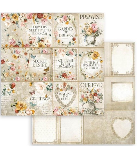 PAPIER ROMANTIC GARDEN OF PROMISES CARD 30X30CM - SBB871 - STAMPERIA