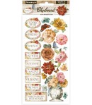 CHIPBOARD ROMANTIC GARDEN OF PROMISES 15X30 - DFLCB56 STAMPERIA
