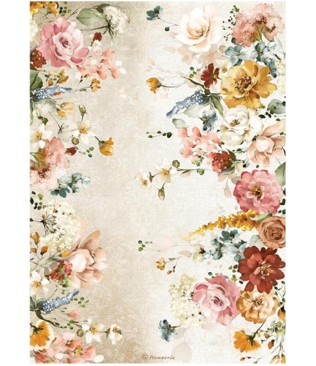 PAPIER DE RIZ A4 GARDEN OF PROMISES - FLOWERS 21X29.7 - DFSA4691 - STAMPERIA