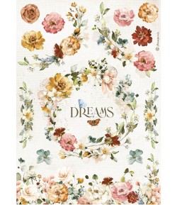 PAPIER DE RIZ A4 GARDEN OF PROMISES - DREAM 21X29.7 - DFSA4693 - STAMPERIA