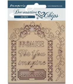 FORMES CARTON DECORATIVE CHIPS GARDEN OF PROMISES FOR YOU 14X14CM - SCB135