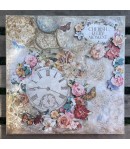 PAPIER DE RIZ A4 GARDEN OF PROMISES - CHERISH EVERY MOMENT CLOCK 21X29.7 - DFSA4689 - STAMPERIA