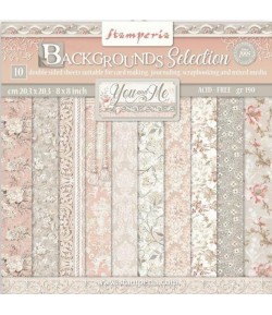 BLOC 10 FEUILLES BACKGROUND SELECTION YOU AND ME 20.3X20.3CM SBBS62 STAMPERIA