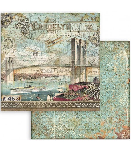 PAPIER SIR VAGABOND AVIATOR - METAL PLATES 30X30CM - SBB880 - STAMPERIA