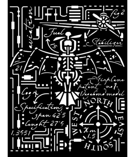 POCHOIR 20X25 EP 0.25 SIR VAGABOND AVIATOR KSTD105 STAMPERIA