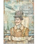 PAPIER DE RIZ A4 SIR VAGABOND AVIATOR - IMAGE 21X29.7 - DFSA4699 - STAMPERIA