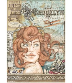 PAPIER DE RIZ A4 SIR VAGABOND AVIATOR - LADY 21X29.7 - DFSA4701 - STAMPERIA