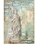 PAPIER DE RIZ A4 SIR VAGABOND AVIATOR - STATUE OF THE LIBERTY 21X29.7 - DFSA4702 - STAMPERIA