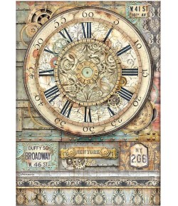 PAPIER DE RIZ A4 SIR VAGABOND AVIATOR - CLOCK 21X29.7 - DFSA4703 - STAMPERIA