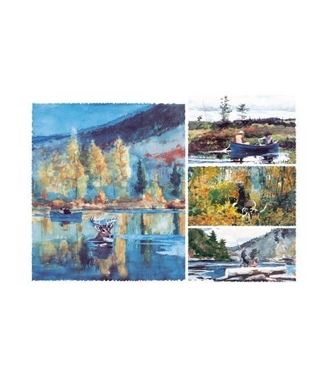 PAPIER DE RIZ  PAYSAGES AQUARELLE 33 X 48 CM DFS112