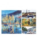 PAPIER DE RIZ  PAYSAGES AQUARELLE 33 X 48 CM DFS112