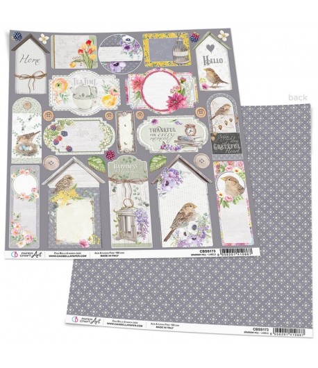 PAPIER SPARROW HILL - LABELS CIAO BELLA 30.5X30.5CM CBSS173