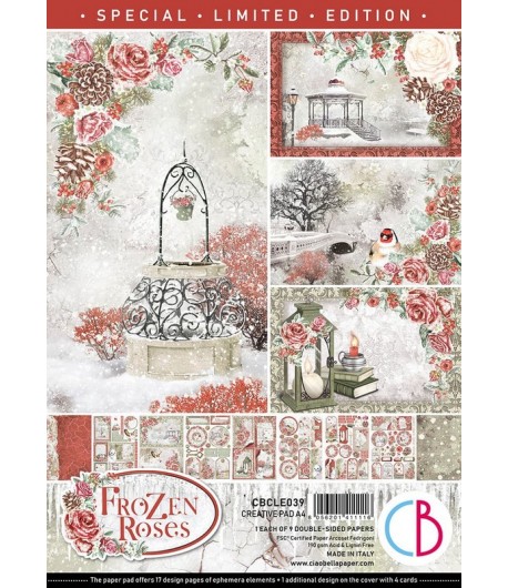 BLOC 9 FEUILLES FROZEN ROSES BELLA A4 CBCLE039