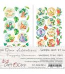DIGI LABEL SET 15.5 X 30.5 CM -  DINO ADVENTURES