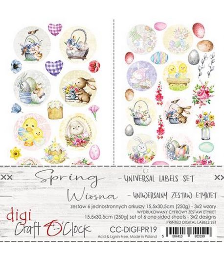 DIGI LABEL SET 15.5 X 30.5 CM -  SPRING