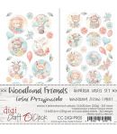 DIGI LABEL SET 15.5 X 30.5 CM -  WOODLAND FRIENDS