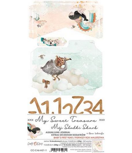 JUNK JOURNAL SET 15.5 X 30.5 CM -  MY SWEET TREASURE