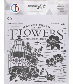 POCHOIR MARKET FRESH FLOWERS 22X24 CM - CIAO BELLA MS8-006