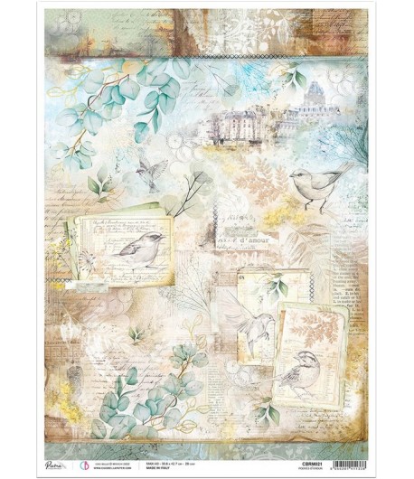 PAPIER DE RIZ A3 POEMES D AMOUR 30.6 X 42.7CM CBRM021