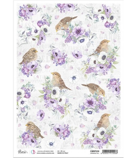 PAPIER DE RIZ A4 SPARROW HILL 21 X 29.7CM CIAO BELLA CBRP230