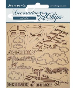 FORMES CARTON DECORATIVE CHIPS SIR VAGABOND AVIATOR 14X14CM - SCB130