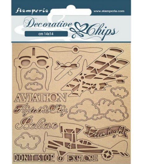 FORMES CARTON DECORATIVE CHIPS SIR VAGABOND AVIATOR 14X14CM - SCB130