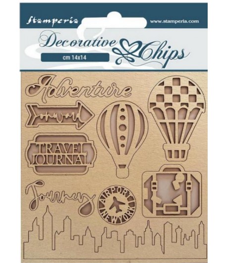 FORMES CARTON DECORATIVE CHIPS SIR VAGABOND TRAVEL 14X14CM - SCB133