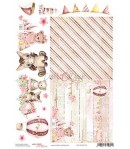 PAPIER DE RIZ A4  HELLO LITTLE GIRL 01 - 21 X 29.7 - CRAFT O CLOCK