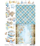 PAPIER DE RIZ A4  HELLO LITTLE BOY - 21 X 29.7 - CRAFT O CLOCK