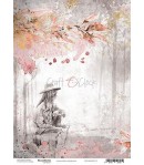 PAPIER DE RIZ A4  TIME OF REFLECTION 01- 21 X 29.7 - CRAFT O CLOCK