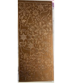 STICKERS FLOCONS ET CERFS CUIVRE