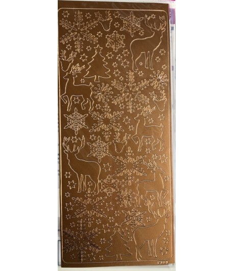 STICKERS FLOCONS ET CERFS CUIVRE