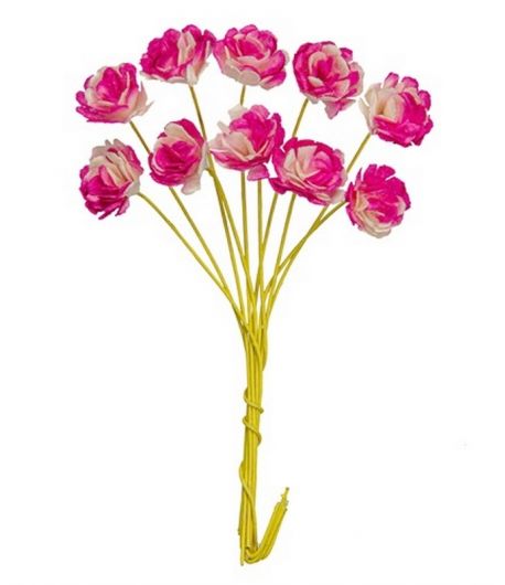 FLEURS CHRYSANTHEMES 1 CM X 10 - ROSE FONCE