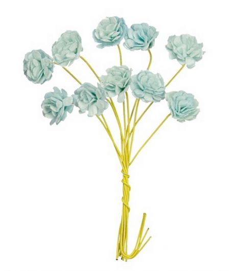 FLEURS CHRYSANTHEMES 1 CM X 10 - BLEU CLAIR