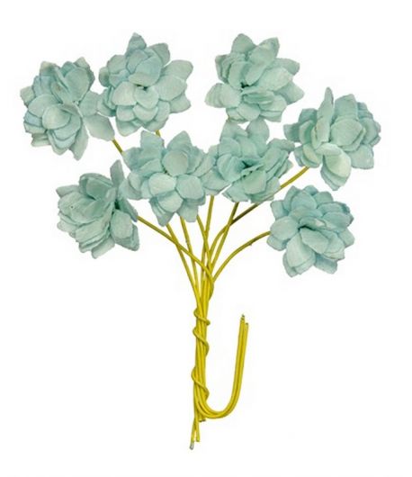 FLEURS CHRYSANTHEMES 1.8 CM X 8 - BLEU CLAIR