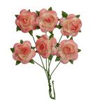 FLEURS ROSES 2.5 CM X 6 - ROSE
