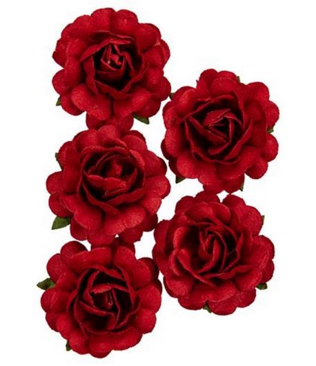 FLEURS ROSES 3.5 CM X 5 - ROUGE