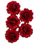 FLEURS ROSES 3.5 CM X 5 - ROUGE